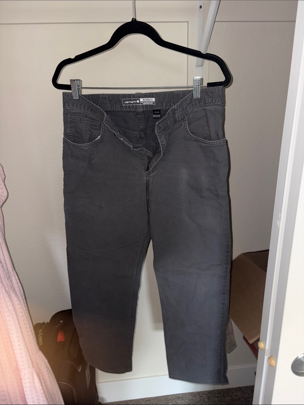 Carhartt Men's Relaxed Fit Gray Work Jeans